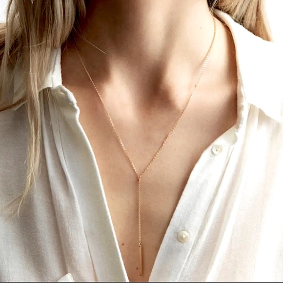 ⚜️𝟯𝟬%𝗢𝗙𝗙 𝗯𝘂𝗻𝗱𝗹𝗲𝘀 𝟯+⚜️ NEW Bar Drop Delicate Stainless Steel Necklace - Picture 6 of 15